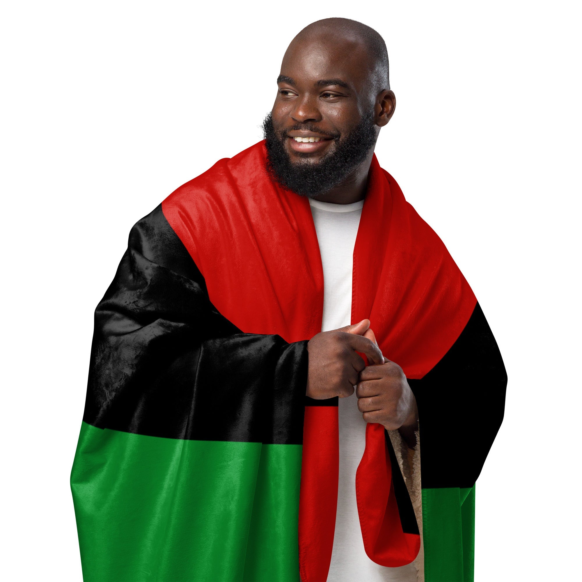 Red, Black, and Green Liberation Flag Sherpa Blanket, Luxury Cultural Sherpa Throw, Marcus Garvey flag, RBG - ERODA Lifestyles