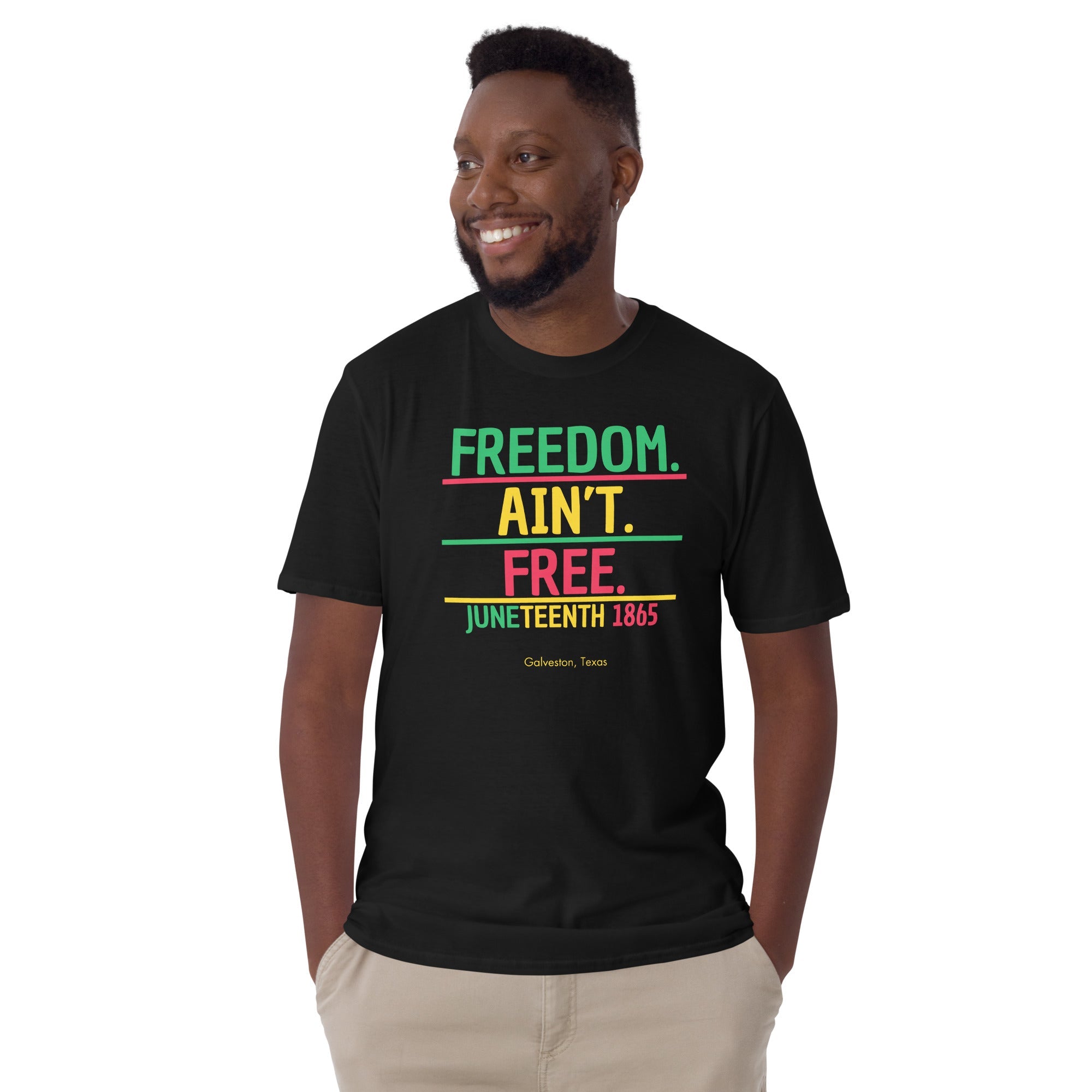 Freedom Ain't Free Black Tee, Juneteenth Tribute Tshirt, Black Freedom Shirt, Statement Black History Shirt - ERODA Lifestyles