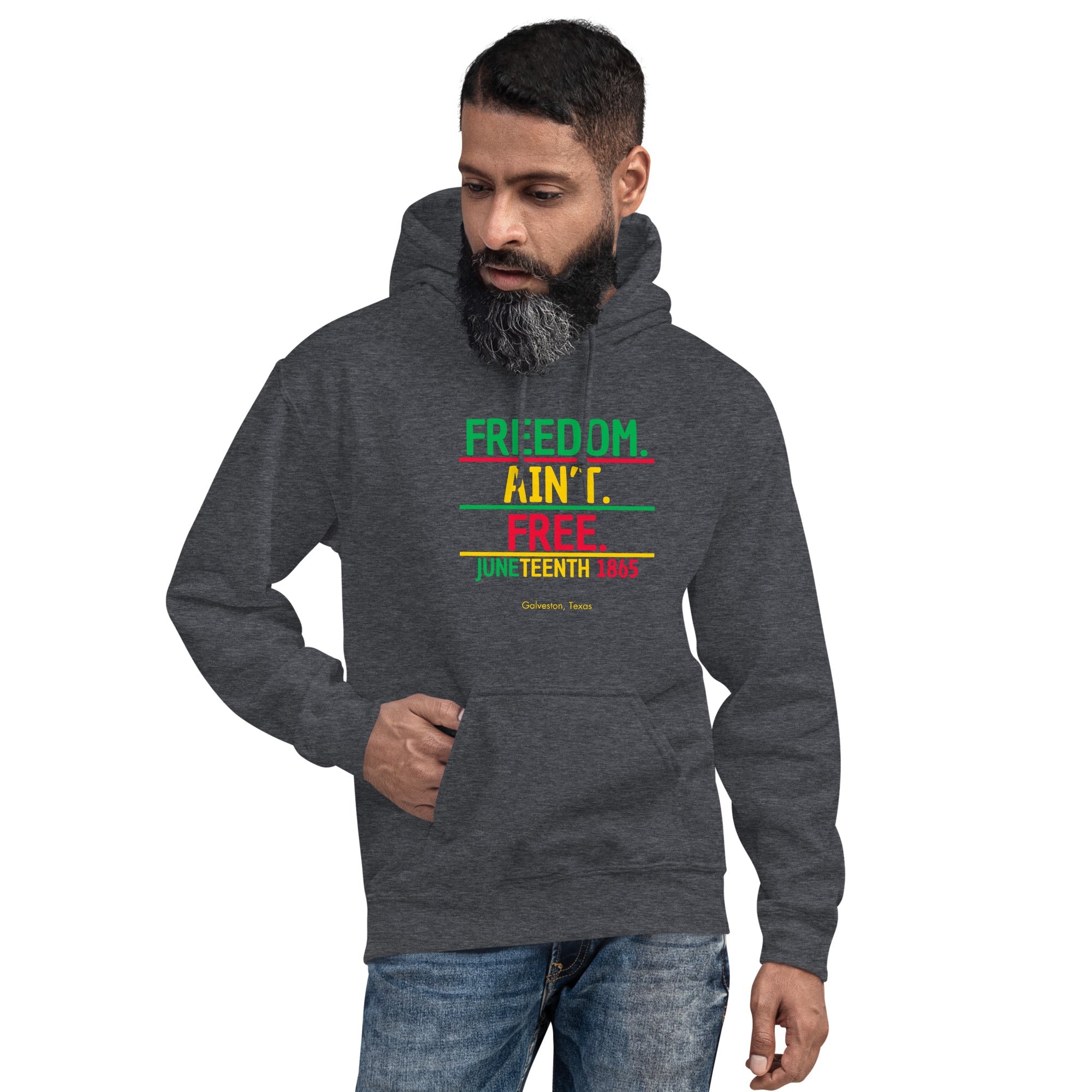 Juneteenth Black History Month Hoodie, "Freedom Ain't Free" Black Hooded Sweatshirt, Kwanzaa Gift, Black Holidays, Unisex Hoodie - ERODA Lifestyles